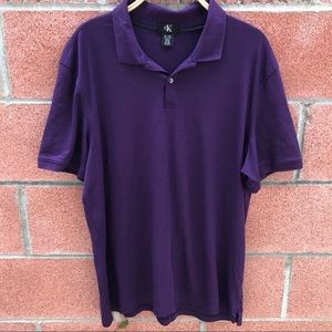 Calvin Klein Mens Purple Polo Shirt Size XL